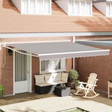 Marchiză automată retractabilă gri 400x300 cm, Capac pentru marchiză de înlocuire pentru cadru de 4x3 m gri deschis