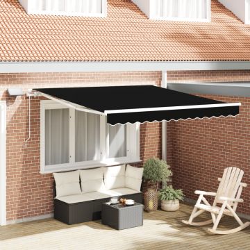 Marchiză manuală retractabilă cu LED neagră 300x250 cm, Material de înlocuire pentru marchiză de 3x2.5 m cadru negru