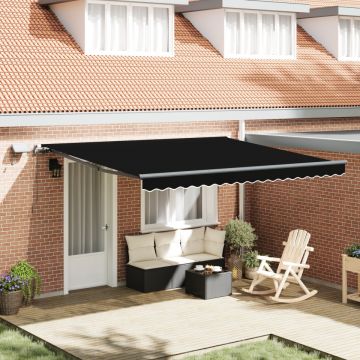 Marchiza manuală retractabilă cu LED Neagră 400x350 cm, Material de schimb pentru marchiza 4x3.5 m Cadru Negru