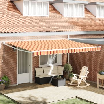 Marchiză manuală retractabilă galbenă și portocalie 450x300 cm