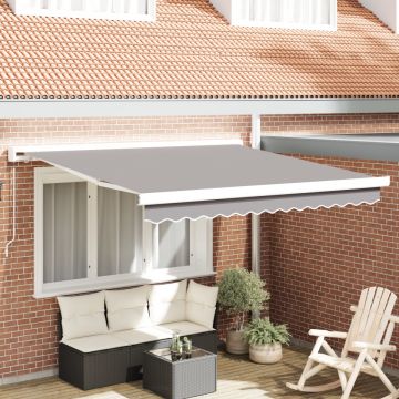 Marchiză Manuală Retractabilă Gri Deschis 350x250 cm, Cadrul de înlocuire pentru 3.5x2.5 m Gri Deschis