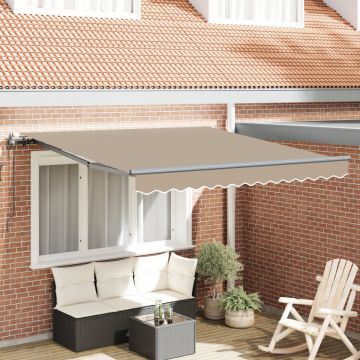 Marchiză retractabilă automată Bej 350x250 cm, Fabrică de înlocuire pentru marchiză 3.5x2.5 m Bej