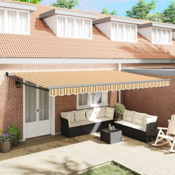 Marchiză Retractabilă Automată cu Dungi Multicolore 500x300 cm