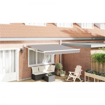 Marchiză retractabilă automată Gri deschis 300x250 cm, Material de înlocuire pentru marchiză de 3x2.5 m Cadru Gri deschis