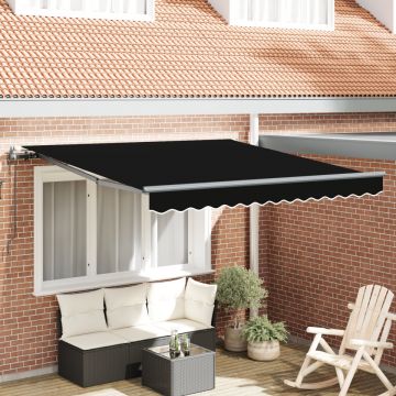 Marchiză retractabilă automată neagră 350x250 cm, Țesătură de schimb pentru marchiză pentru cadru de 3.5x2.5 m negru