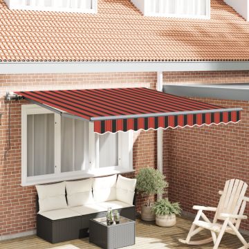 Marchiză Retractabilă Automată Portocalie și Maronie 350x250 cm