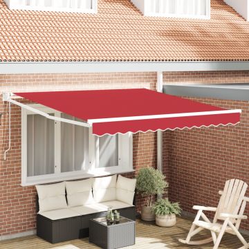 Marchiza retractabilă automată Roșie 300x250 cm, Țesătură pentru înlocuirea marchizei pentru cadru 3x2.5 m Roșie