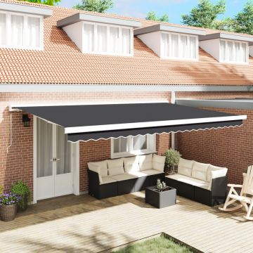 Marchiză retractabilă manuală antracit 500x300 cm