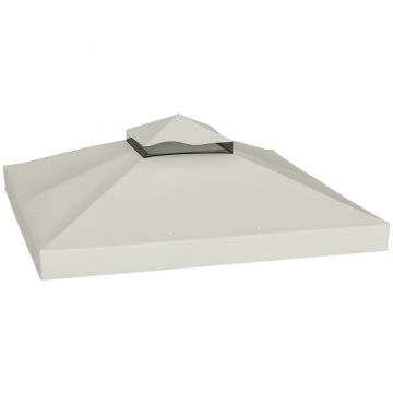 Outsunny 3 x 3 m Ersatzdach pentru pavilion, panza de inlocuire a pavilionului cu gauri de scurgere a apei, UPF30+, Protectie solara, Gri deschis | Aosom Romania