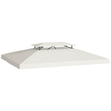 Outsunny Acoperiș de Înlocuire 4x3 m pentru Pergolă Acoperiș de Rezervă pentru Pavilion cu 2 Nivele Respirabil cu 8 Orificii de Drenaj pentru Exterior  Bej | Aosom Romania