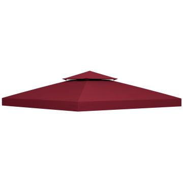 Outsunny Acoperiș pentru Foișor de Grădină Anti-UV din Poliester, 3x3m, Roșu | Aosom Romania