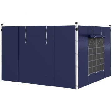 Outsunny Curtine Pavilion, Set de 2, pentru Pavilion de Grădină 3x6m sau 3x3m, cu Ferestre și Uși, Albastru | Aosom Romania Outsunny Curtine Pavilion, Set de 2, pentru Pavilion de Grădină 3x6m sau 3x3m, cu Ferestre și Uși, Albastru | Aosom Romania
