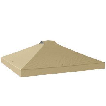 Outsunny Husă de înlocuire pentru tonelă 3 x 3 m UV50+ impermeabilă cu 8 orificii de drenaj 3 x 3 m, crem | Aosom Romania