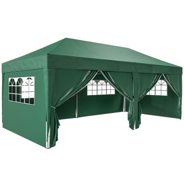 Outsunny Pavilion aprox. 6x3 m Stabil Rezistent la iarnă Pop-up Pavilon pliabil cu fereastră Ușă cu fermoar Panouri laterale Protecție UV | Aosom Romania