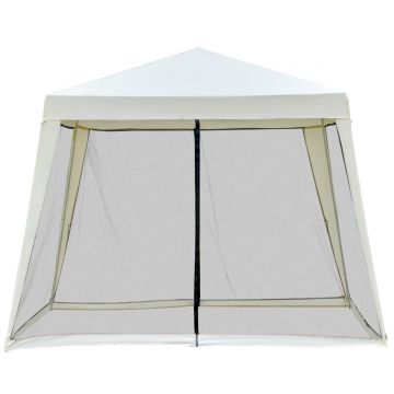 Outsunny Pavilion de Grădină Impermeabil cu Plasă Anti-Țânțari, Design Elegant, Bej, 3x3x2.35m | Aosom Romania