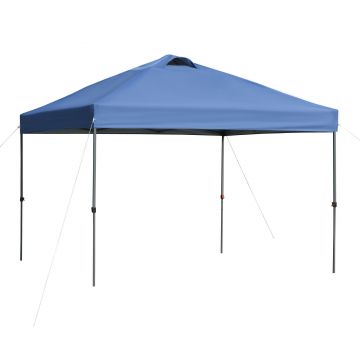 Outsunny Pavilion de gradina, pavilion pliabil, cort festiv, cort de gradina inclusiv cuie, franghii, tesatura Oxford, 2,95 x 2,95 x 2,64 m, Albastru | Aosom Romania