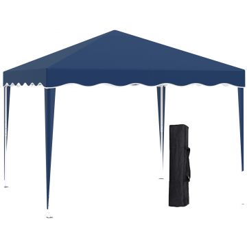 Outsunny pavilion pliant 3 x 3 m, cort de grădină pliabil, reglabil pe înălțime, cu geantă de transport, protecție UV, oțel, material Oxford, albastru | Aosom Romania