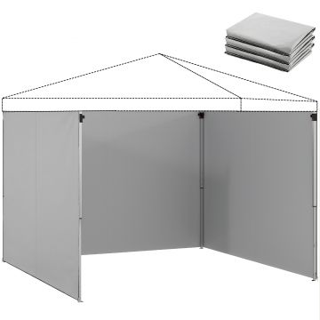 Outsunny Set de 3 piese panouri laterale cu fermoar pentru pavilion 3 x 3 m, gri deschis | Aosom Romania