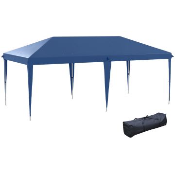 Outsunny Tonelă de grădină tonelă pliabilă pop-up sac inclus oțel epoxid Oxford înaltă densitate 6 x 3 m bleu | Aosom Romania