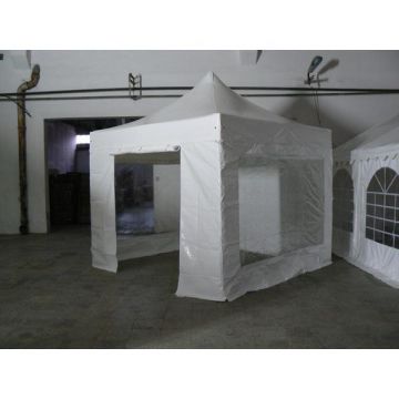 Pavilion Pliabil Professional Aluminiu 50 mm, cu 2 ferestre panoramice, PVC 620 gr /m², alb, ignifug, 2x2 m - Corturi24
