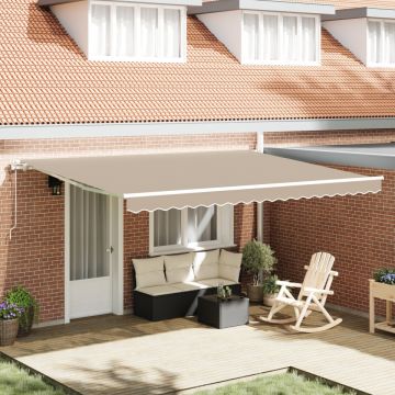 Pergola Retractabilă Automată Bej 450x300 cm, Material de Înlocuire Pergolă pentru Cadru de 4.5x3 m Bej