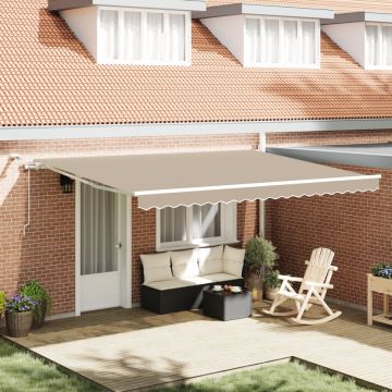 Umbra Retractabilă Automată cu LED Bej 450x300 cm, Material de schimb pentru umbrele de 4.5x3 m Bej
